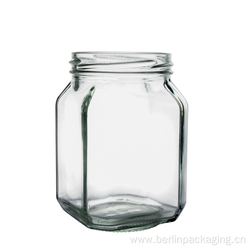 380ml Clear Glass Beveled Edge Jars